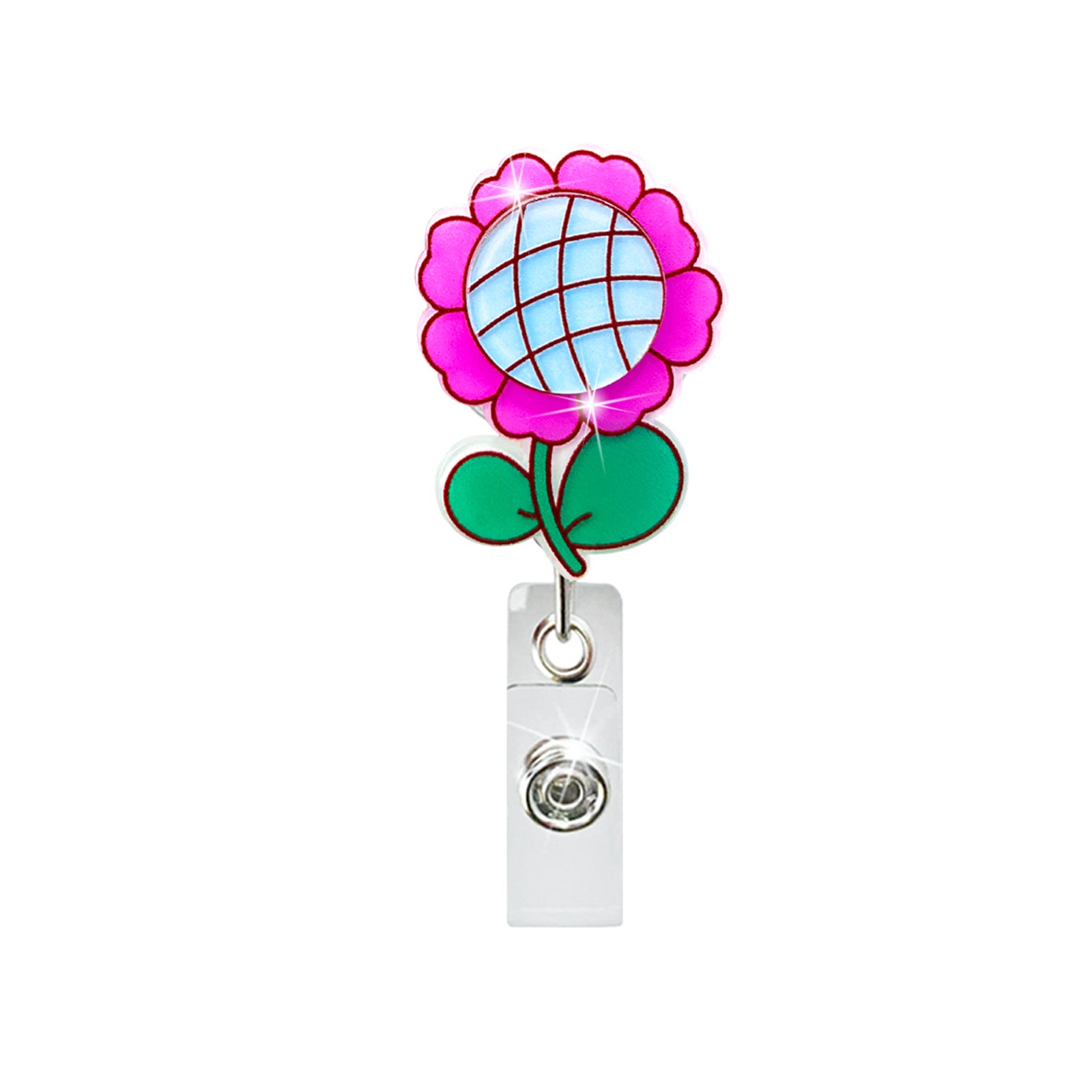 Wholesale Badge Reels Sunflower Retractable Keychain
